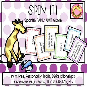Preview of Spin it! (infinitives/personality and possessive adjectives/tener/gustar/ser)