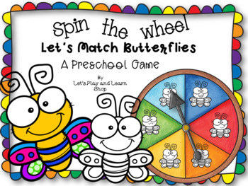 Preview of Spin the Wheel, Let’s Match Butterflies! A Preschool Game