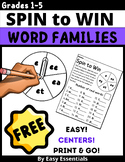 Spin to Win Word Families Game Freebie