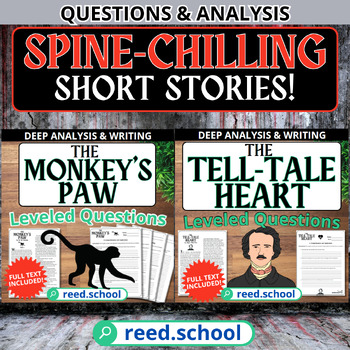 Preview of Spine-Chilling Short Stories: The Tell Tale Heart & The Monkey's Paw Questions