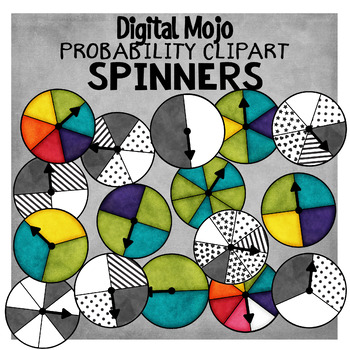 Preview of Spinners Clipart – Probability Clipart or Fractions Clipart