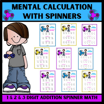 Preview of Spinner Math! Addition Games for 1, 2, and 3-Digit Numbers! Mental Math