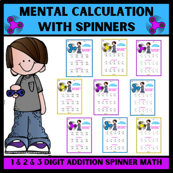 Preview of End of the Year Mental Math Activities - Spinner Math - Addition Spinner Games