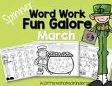 Spinner Word Work for March-Digraph, Blend, CVC and Rhyming Fun