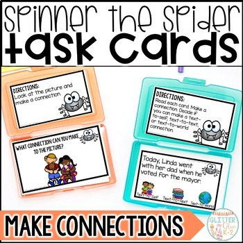 Preview of Making Connections Comprehension Task Cards - Text-to-Self, Text, & World