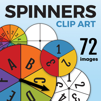 Preview of Spinners Clip Art with Blank Spinners, Numbered Spinners, and Lettered Spinners