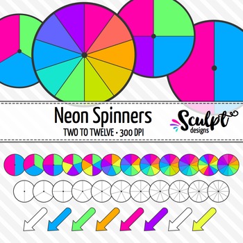 Preview of Spinner Clip Art ~ Neon Colors