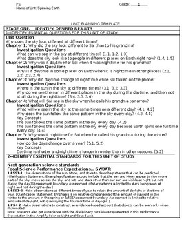 Preview of First Grade Unit Plan for Amplify Unit 3 - Spinning Earth