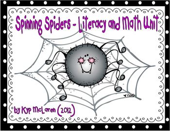 Preview of Spinning Spiders Literacy and Math Unit - Common Core Aligned