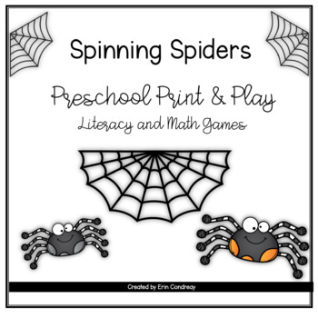 Preview of Spinning Spiders: Preschool Literacy and Math Print & Play