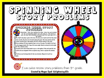 Preview of Spinning Wheel Story Problems