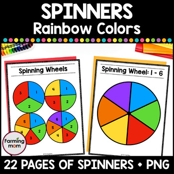 Preview of Blank Spinner Template and Clipart Rainbow Primary Colors