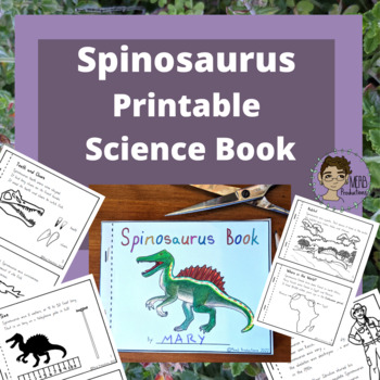 Preview of Spinosaurus Printable Coloring Science Booklet for Dinosaur Studies