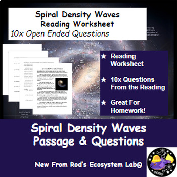 Preview of Spiral Density Waves Reading Worksheet **Editable**