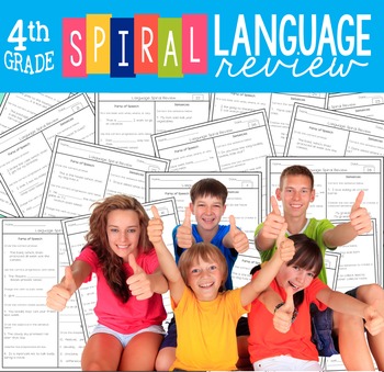 Preview of 4th Grade Spiral Language Review & Grammar Practice | Print and Digital