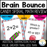 Math Spiral Review Game and Math Task Cards for First Grade