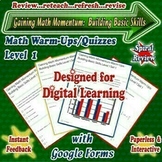 Spiral Math Review Bell Ringers GOOGLE FORMS Warm-Ups/Quiz