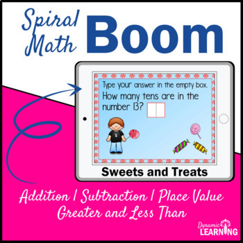 Preview of Spiral Math Review Boom Cards