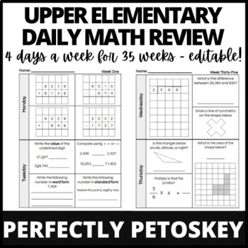 Preview of Spiral Math Review for Upper Elementary - Practice Math Skills All Year