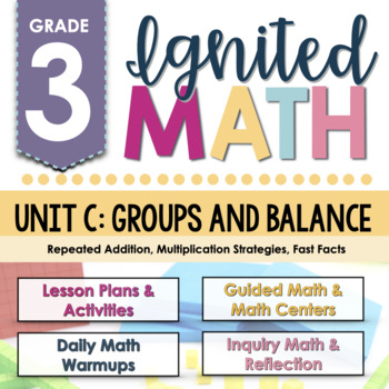Preview of Spiral Math Unit C: Groups and Balance | Ontario Grade 3 Math | Ignited Math