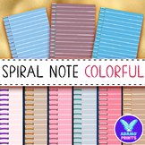Spiral Note Colorful Cover Digital Paper Background Clip A