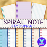 Spiral Note Stationery Graph Line Cover Digital Paper Clip