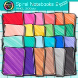 Spiral Notebook Clipart: 25 Colorful School Supplies Clip 