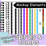 Spiral Notebook & Plastic Comb + Binder Tabs Moveable Clip