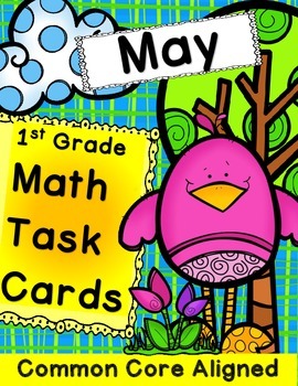 Preview of Math Task Cards May 1st Grade Math