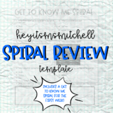 Spiral Review Template (Get to Know Me)