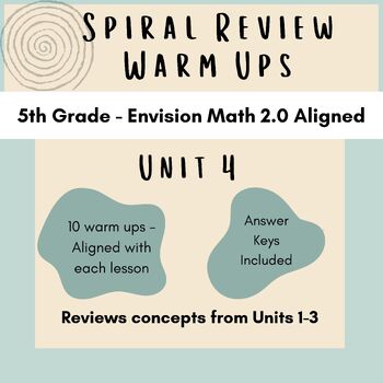 Preview of Spiral Review - Unit 4 - 5th Grade Envision Math 2.0 Aligned