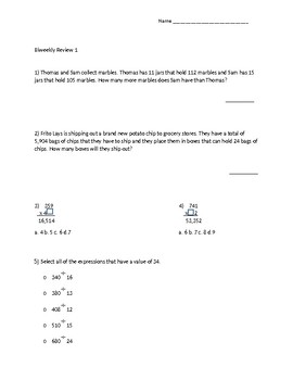 Preview of FSA Spiral Reviews for Math