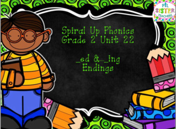 Preview of Spiral Up Phonics SMARTBOARD Unit 22 ED & ING Endings