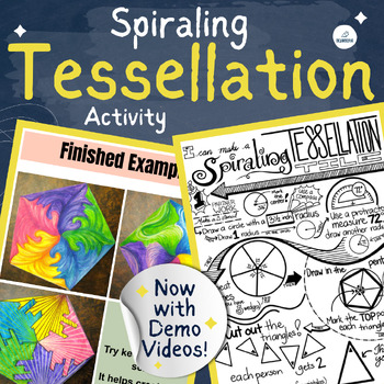 Preview of Spiraling Tessellations Activity - with 11 demo videos - Art / STEM / STEAM 