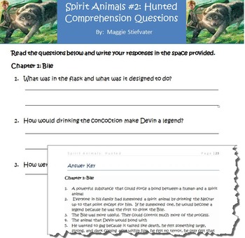 Spirit Animals Book #2: Hunted- Comprehension Questions by Education Central