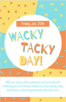 Preview of Spirit Day Flyer - Wacky Tacky Day