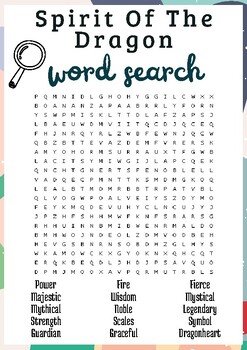 Preview of Spirit Of The Dragon No Prep Word search puzzle worksheet activity