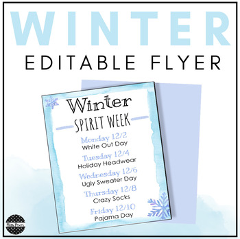 Preview of Spirit Week | Spirit Week Editable  | Winter Activities | Community Building