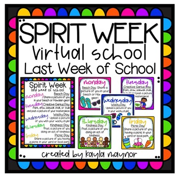 Preview of Spirit Week Virtual Classroom - Last Week of School!