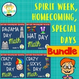 Homecoming or Spirit Week Dress Up Days Math Bundle