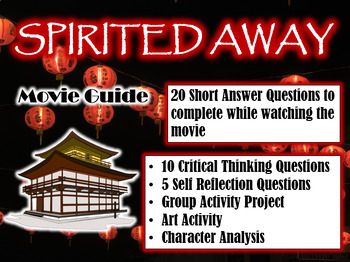 Preview of Spirited Away Movie Guide (2001) - Movie Questions with Extra Activities