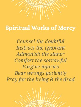 Spiritual Works of Mercy Poster by amanda baumgartner | TPT