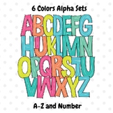 Splash Rainbow alphabet bulletin board letters font for te