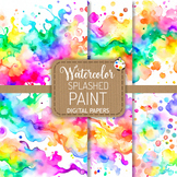 Splashed Paint Set 2 - Watercolor Background Texture Papers