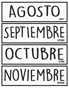 Preview of Months of the Year (spanish and english)