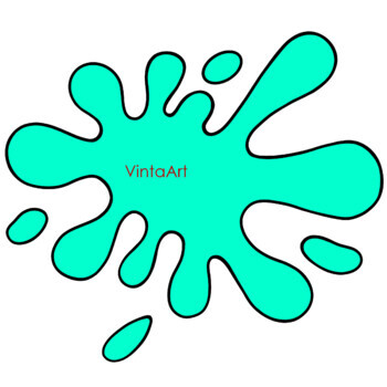 Free: Splat Clip Art - Blue Slime Transparent Pictire 