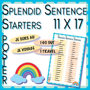 Preview of Splendid Sentence Starters Poster 11x17 (french)