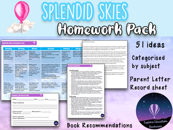 Preview of Splendid Skies Homework Pack - 51 Tasks