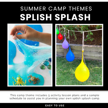 Preview of Splish Splash Summer Camp Theme, Water Games and Activities, EDITABLE