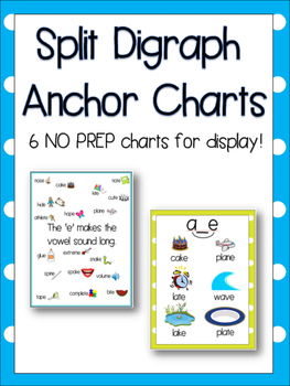 Preview of Split Digraph / Magic e Anchor Charts - Classroom Display - NO PREP Posters!